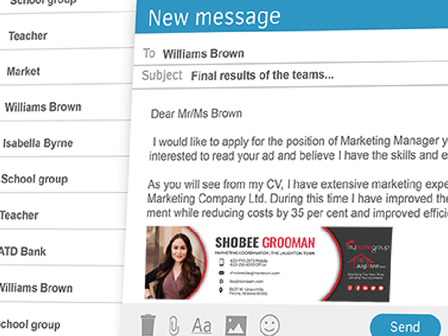 Laughton Team Email Signature Block Design