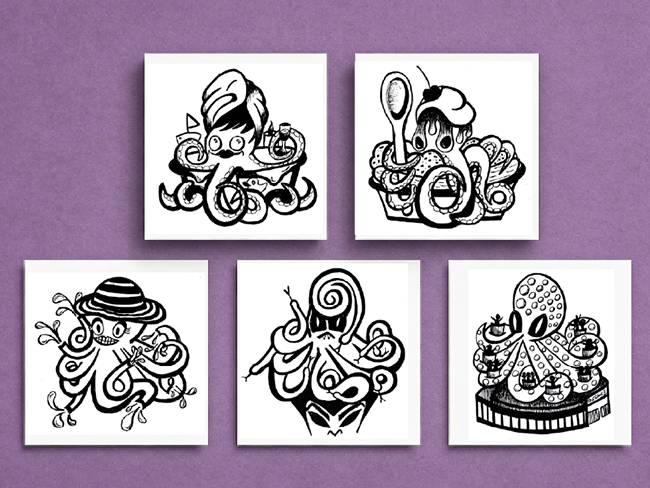 Animal transformation pen and ink sketches