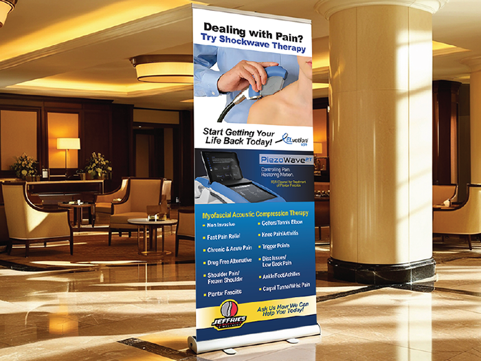 Jeffries Chiropractic shockwave retractable banner