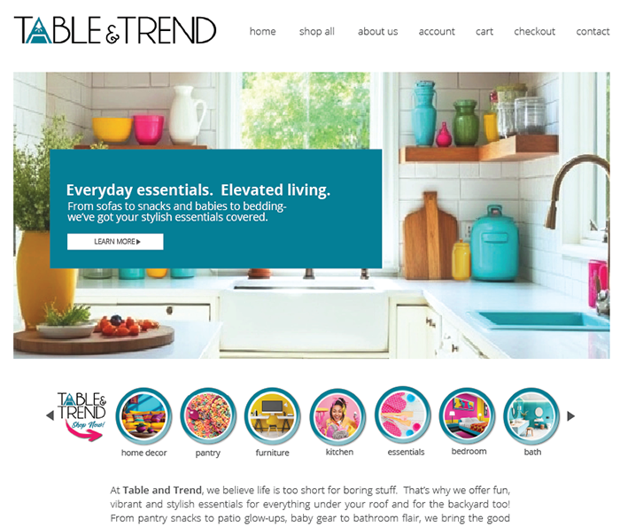 Table and Trend Website Screenshot